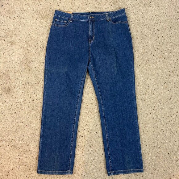 NEW L.L. Bean Classic Fit Blue Jeans Size 18 Petite Women's - Picture 1 of 5